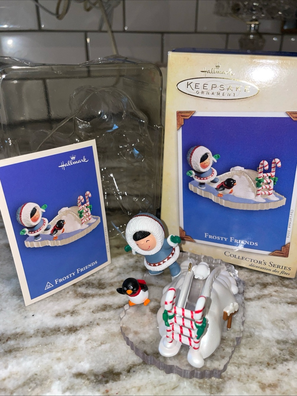 Frosty Friends 2004 #25 Eskimo Penguin Seal Hallmark Ornament - New In Box